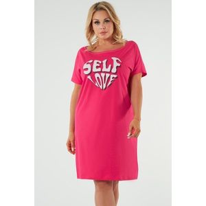Noční košilka Italian Fashion Selfie - bavlna Malinově červená 2XL obraz