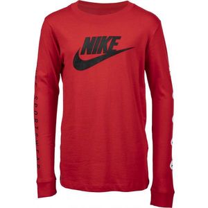 Nike NSW TEE LS FUTURA B Chlapecké tričko s dlouhým rukávem, červená, velikost obraz
