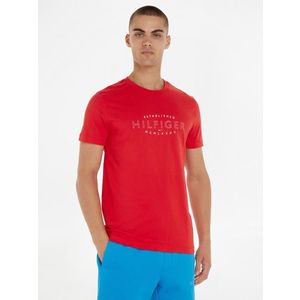 Tommy Hilfiger pánské červené triko Logo obraz