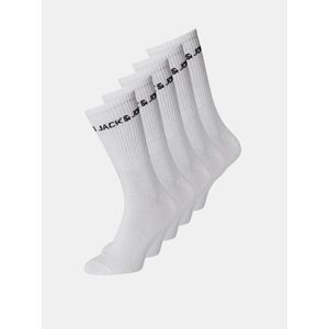 Sada pěti párů bílých ponožek Jack & Jones obraz
