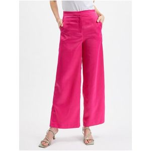 Růžové dámské široké zkrácené kalhoty ORSAY obraz