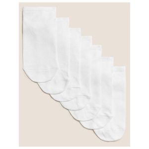 Sada sedmi párů dětských nízkých ponožek v bílé barvě Marks & Spencer obraz