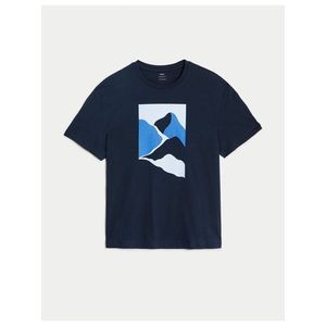 Tmavě modré pánské tričko Marks & Spencer obraz