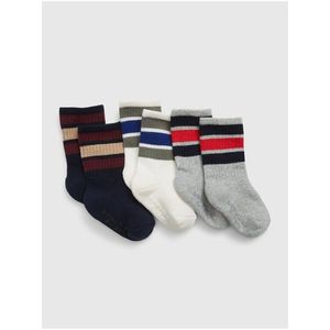 Sada tří párů dětských ponožek v šedé, bílé a tmavě modré barvě GAP obraz