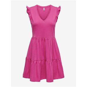 Růžové dámské basic šaty obraz