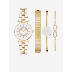 Dárková sada hodinek a náramků ve zlaté barvě Anne Klein obraz