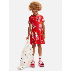 Červené holčičí květované šaty Desigual Belisa obraz