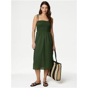Tmavě zelené dámské šaty Marks & Spencer obraz