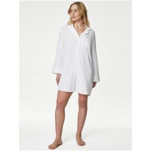 Bílá dámská mušelínová noční košile Marks & Spencer obraz