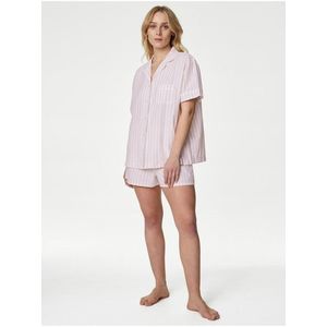 Růžové dámské pruhované pyžamo s úpravou Cool Comfort™ Marks & Spencer obraz