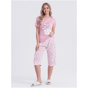 Světle růžové dámské vzorované pyžamo Edoti obraz