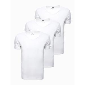 Pánské jednobarevné tričko - bílé 3-pack GRIFFIN obraz