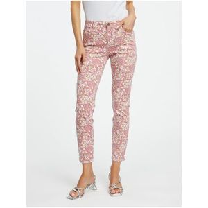 Růžové dámské vzorované slim fit džíny ORSAY obraz