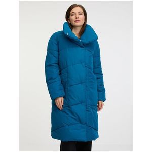 Modrý dámský zimní prošívaný kabát VILA Vipauli obraz