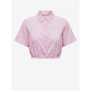 Růžová dámská zkrácená košile ONLY Kala Alicia obraz