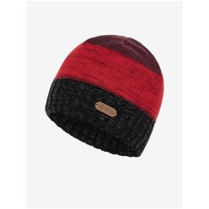 Černo-červená pánská zimní pletená čepice Kilpi MAYLO-M obraz