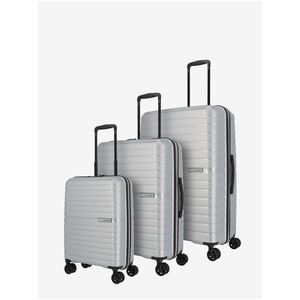 Stříbrná sada cestovních kufrů Travelite Trient S, M, L Silver obraz