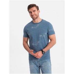Modré pánské vzorované tričko Ombre Clothing obraz