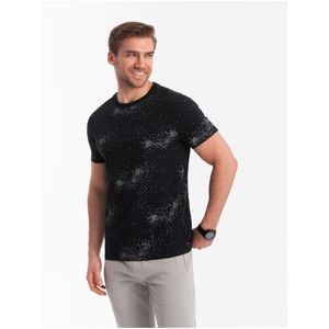 Černé pánské vzorované tričko Ombre Clothing obraz