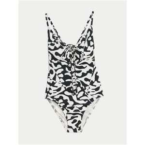 Černo-bílé dámské jednodílné plavky Marks & Spencer obraz