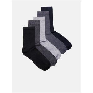 Sada pěti párů pánských ponožek v černé, tmavě šedé, světle šedé a tmavě modré barvě Edoti obraz