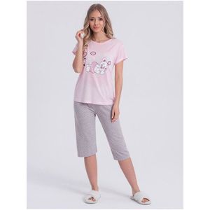 Šedo-růžové dámské pyžamo s potiskem Edoti obraz