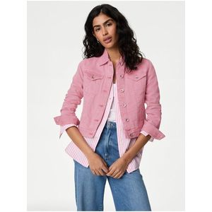 Růžová dámská džínová bunda Marks & Spencer obraz