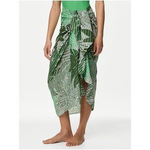 Zelený dámský vzorovaný sarong Marks & Spencer obraz