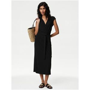 Černé dámské zavinovací šaty Marks & Spencer obraz