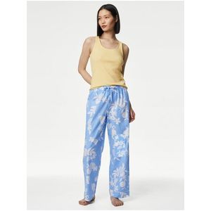 Žluto-modrá dámská vzorovaná pyžamová souprava Marks & Spencer obraz