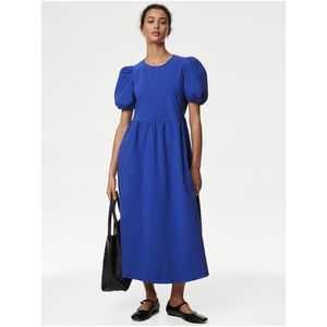 Modré dámské midi šaty Marks & Spencer obraz