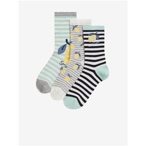 Sada tří párů kotníkových ponožek Sumptuously Soft™ s motivem citrónů Marks & Spencer obraz