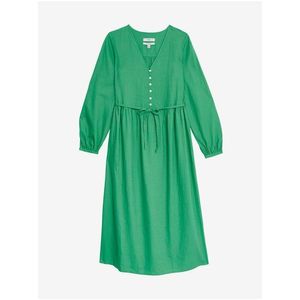Zelené dámské midi šaty s vysokým podílem lnu Marks & Spencer obraz