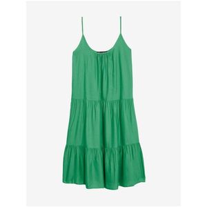 Zelené dámské plážové nabírané mini šaty Marks & Spencer obraz
