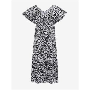 Černo-bílé dámské letní šaty se zvířecím vzorem ALPINE PRO Graana obraz