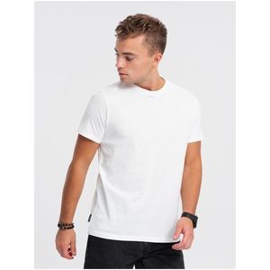 Bílé pánské basic tričko Ombre Clothing obraz