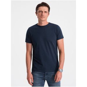 Tmavě modré pánské basic tričko Ombre Clothing obraz