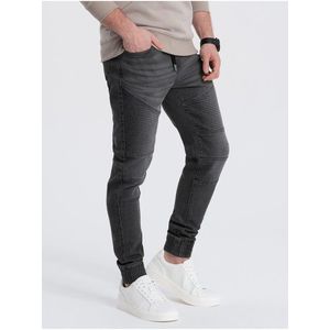 Tmavě šedé pánské džíny Ombre Clothing obraz