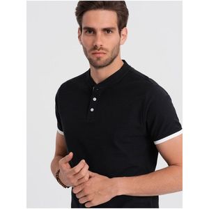 Černé pánské polo tričko Ombre Clothing obraz
