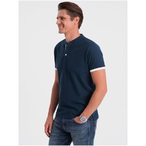 Tmavě modré pánské polo tričko Ombre Clothing obraz