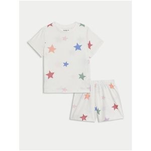 Bílé holčičí pyžamo s motivem hvězdiček Marks & Spencer obraz