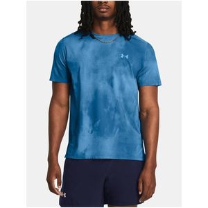 Modré pánské tričko Under Armour UA Launch Elite Wash SS obraz