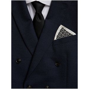 Pánská sada hedvábného klopového kapesníku a kravaty v bílé a černé barvě Marks & Spencer obraz