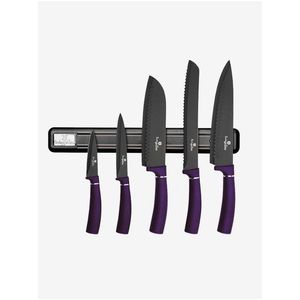 Sada pěti nožů s magnetickým držákem BERLINGERHAUS Purple Metallic Line obraz