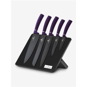 Sada pěti nožů v magnetickém stojanu BERLINGERHAUS Purple Metallic Line obraz