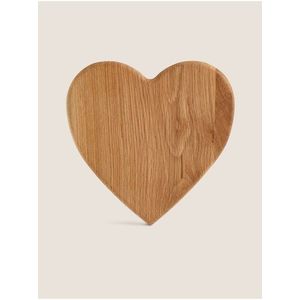 Hnědé dřevěné kuchyňské prkénko ve tvaru srdce Marks & Spencer obraz