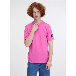 Růžové pánské tričko Calvin Klein Jeans Badge Regular Tee obraz