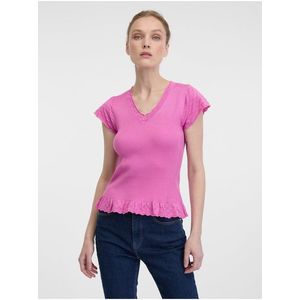 Růžové dámské tričko s krátkým rukávem ORSAY obraz