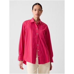 Růžová dámská pruhovaná košile Gap obraz