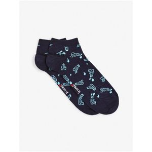 Tmavě modré pánské vzorované ponožky Celio Gisomistol obraz